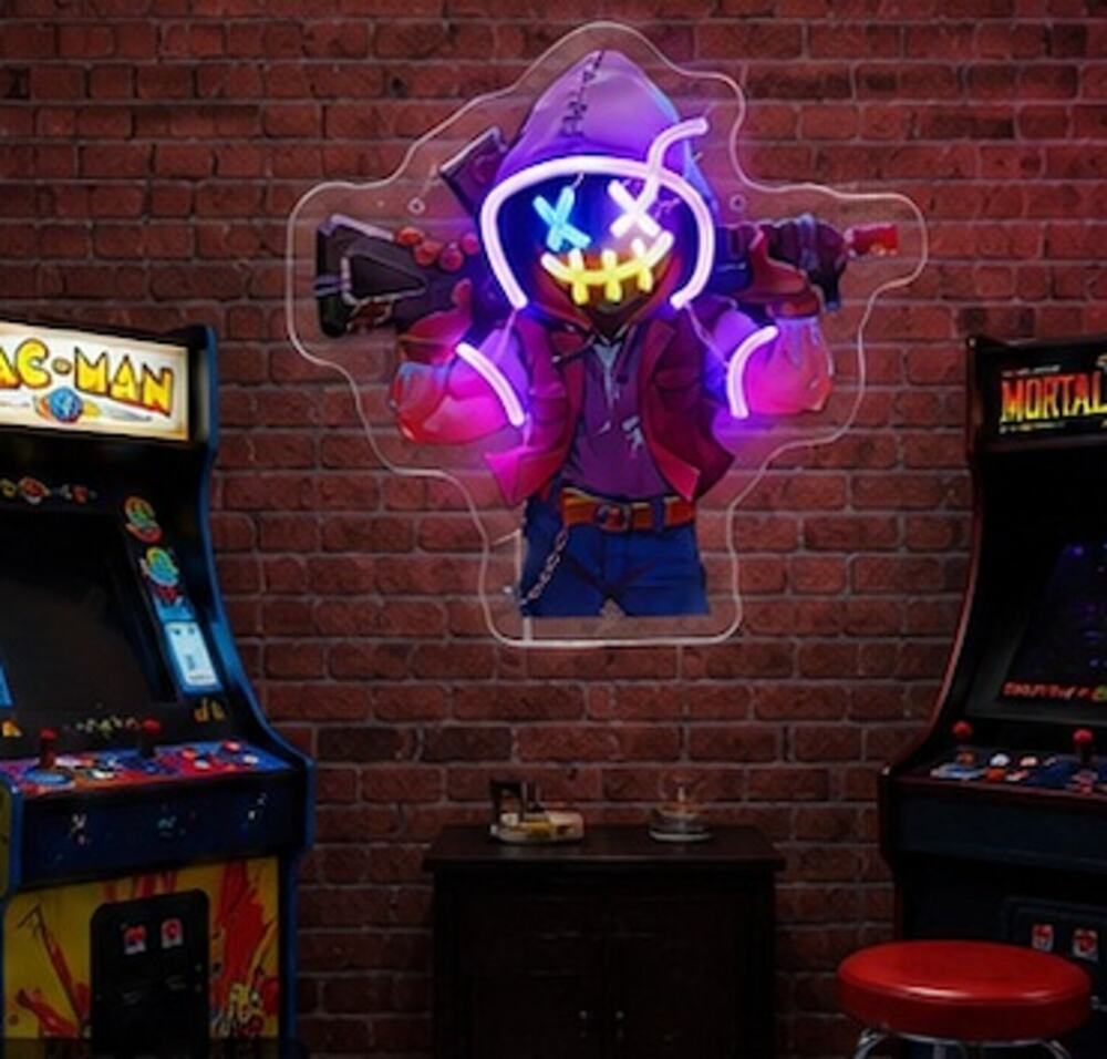 Gaming character wall neon led light plug in 12.5x12"